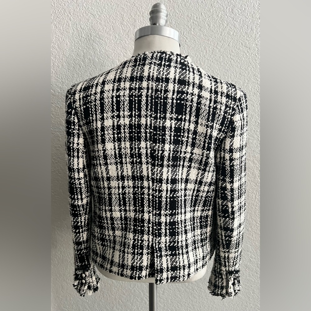 Zara Basic Collection Tweed Style Black White Bla… - image 3